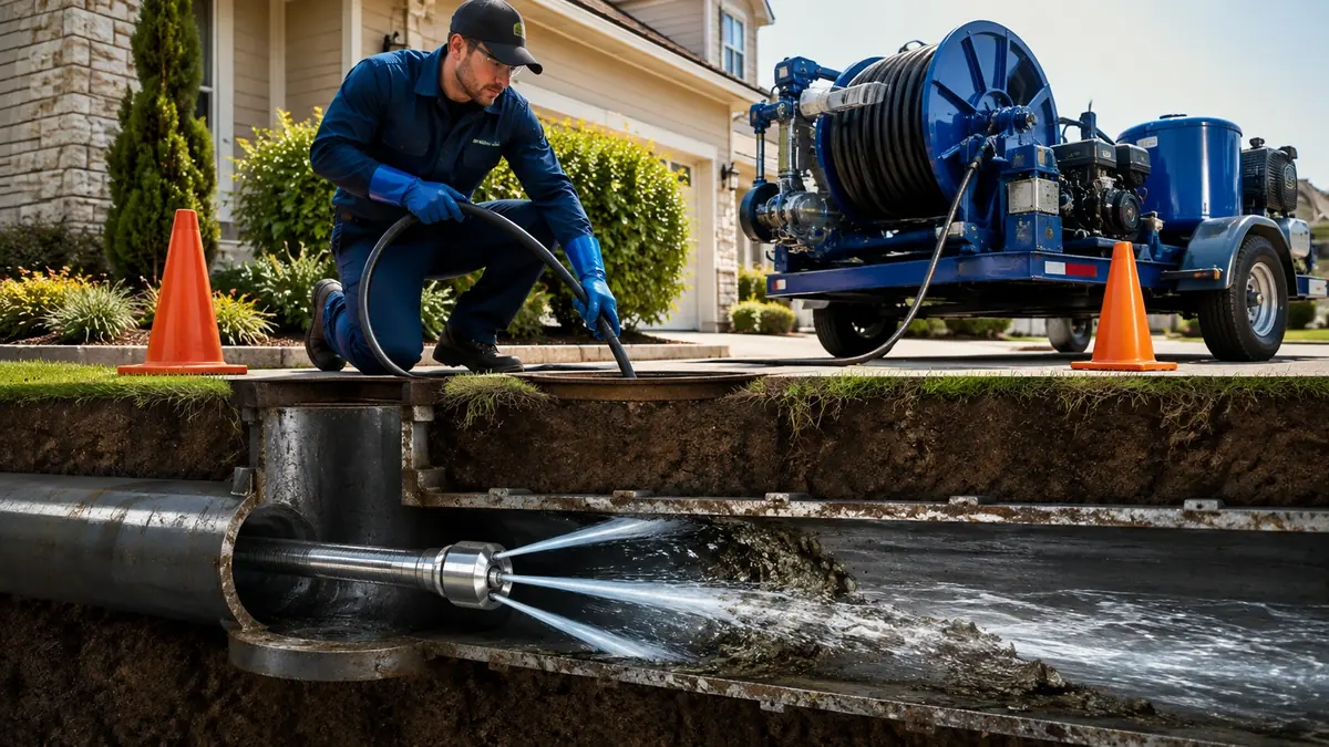 Main Sewer Line Hydro Jet Cleaning in Angwin